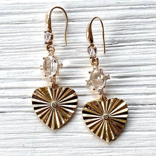 Vintage trendy fluted heart earrings trendy jewelry 