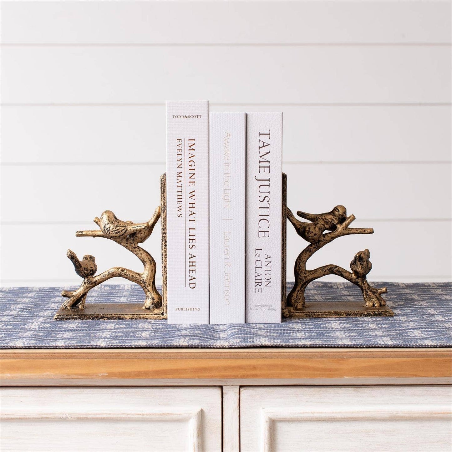 Birds On Branch, Gold Finish - Set of Two