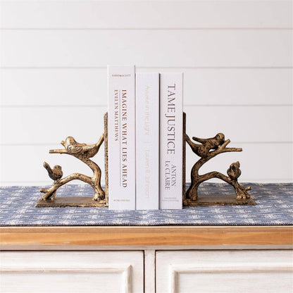 Birds On Branch, Gold Finish - Set of Two