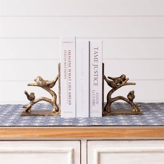 Birds On Branch, Gold Finish - Set of Two
