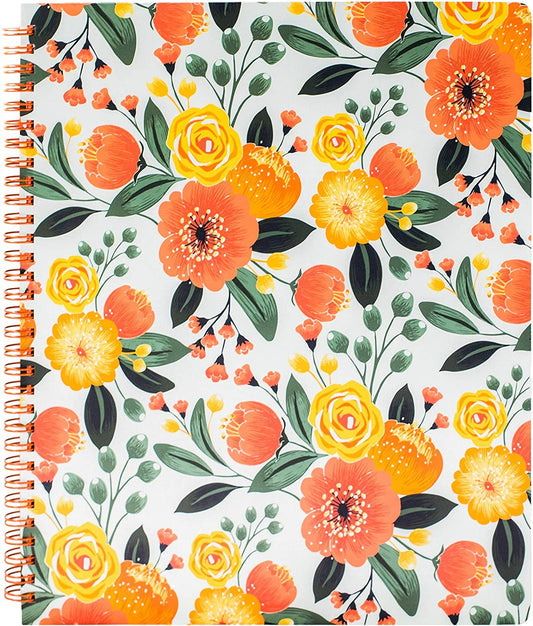 Large Notebook, Orange Floral