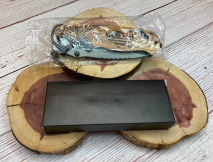 Firefighter/Red Line #1 Knife -Quail Tail Laser Art