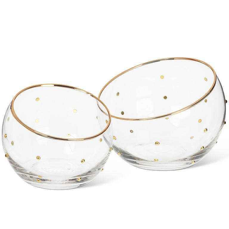 Medium Angled Bowl with Dots