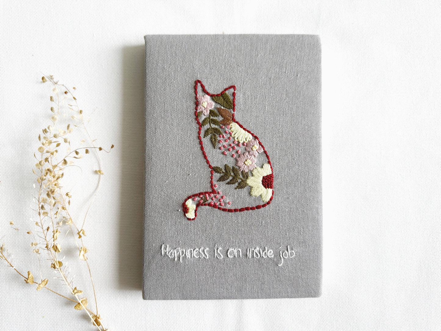 Handmade Journal with Cute Embroidery & Inspirational Quote, Collection Rory