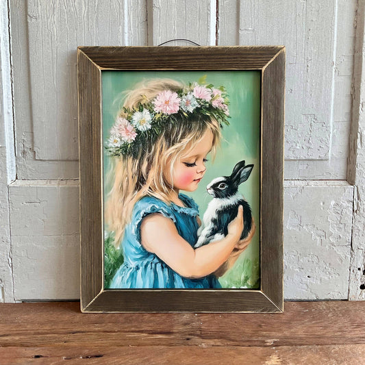 Girl and Baby Bunny