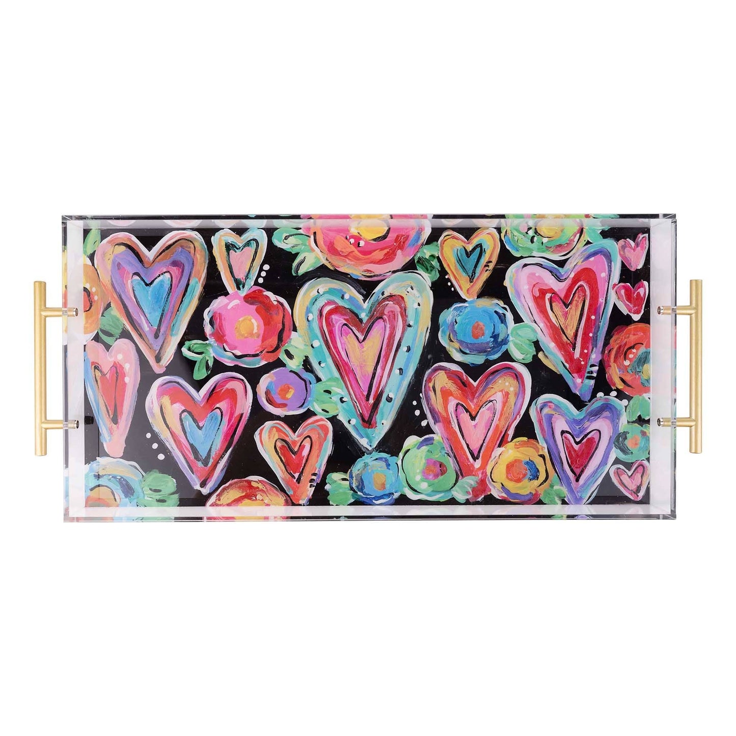 Colorful Hearts Acrylic Tray