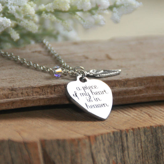 Memory Necklace  A Piece of my Heart is in Heaven