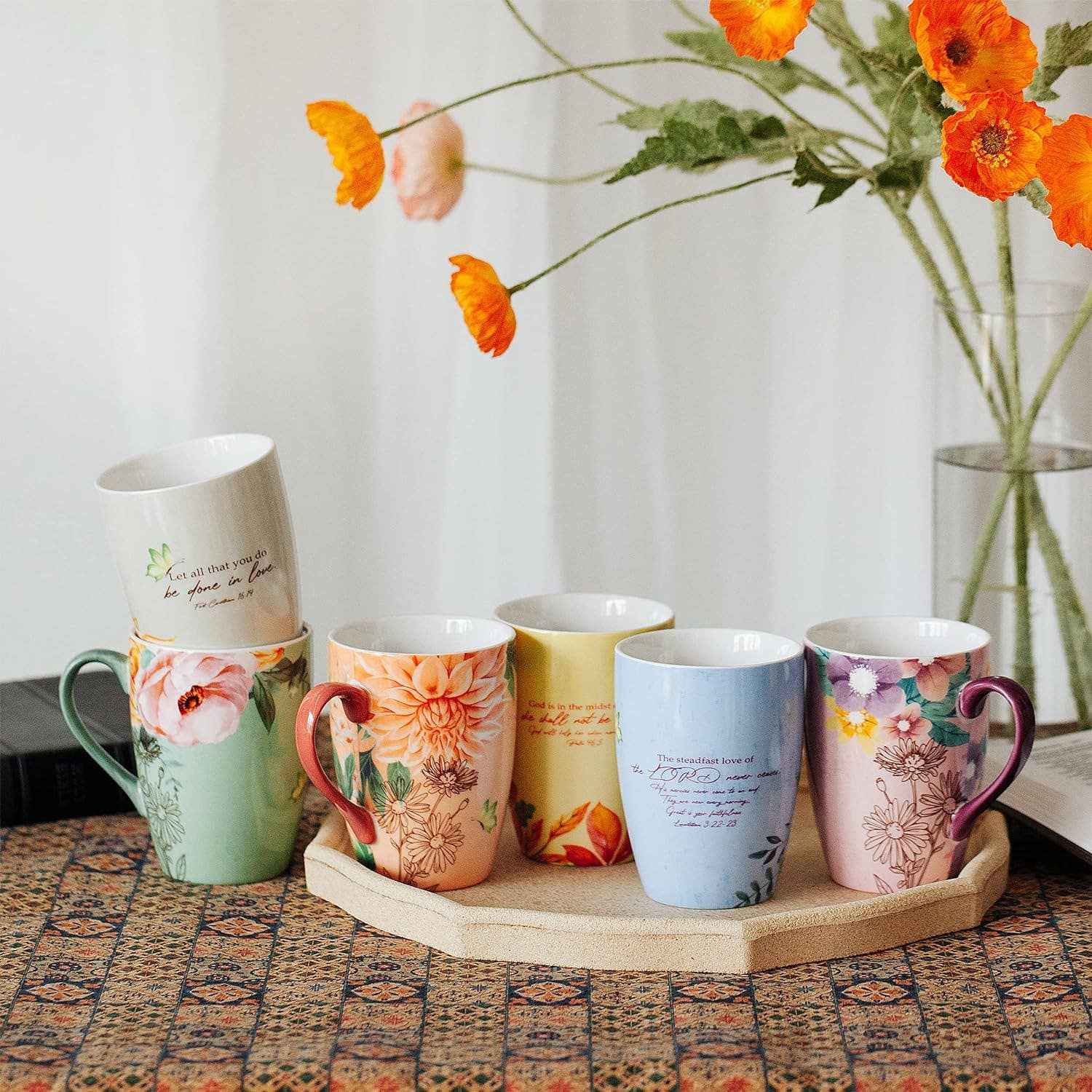 Christian Coffee Mugs Set of 6 – Bible Verse