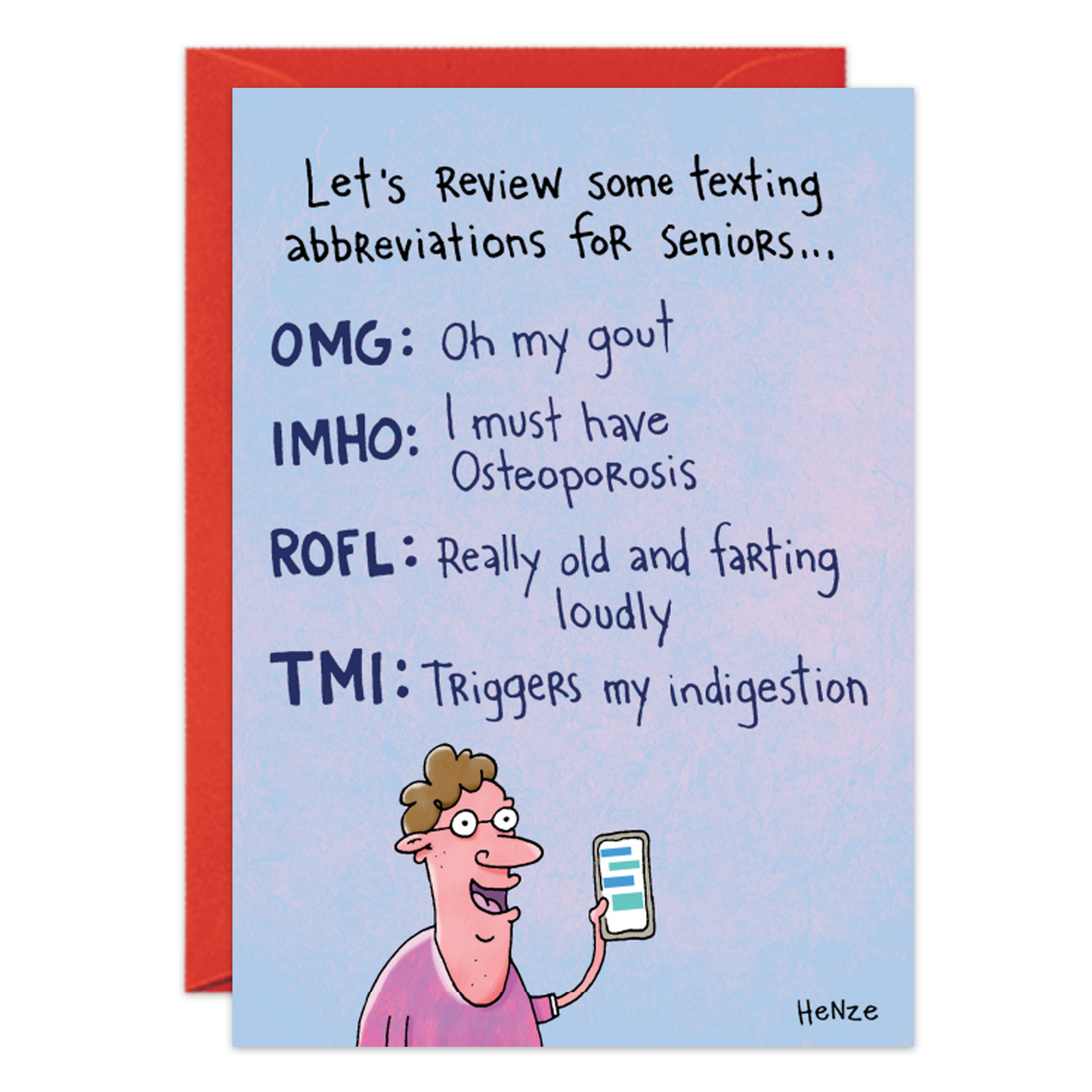 Texting For Seniors Birthday Card - 9239