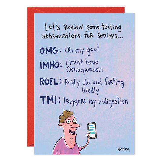 Texting For Seniors Birthday Card - 9239