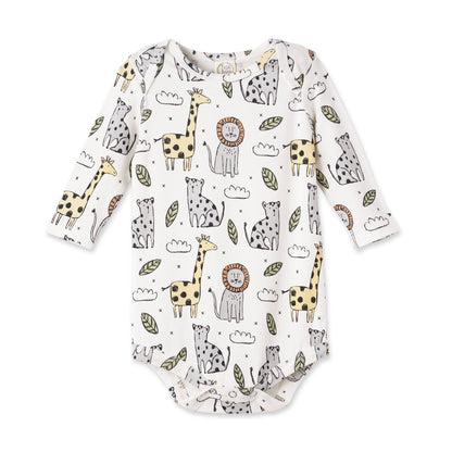 Safari Snuggles Bamboo Baby Bodysuit Jungle Animals
