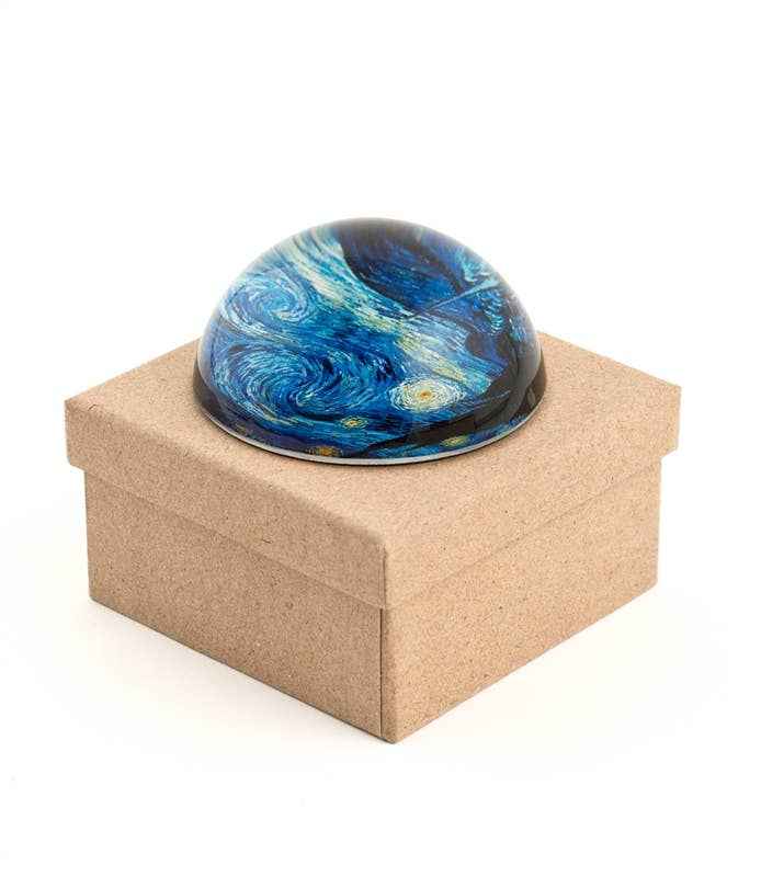 Vincent Van Gogh's Starry Night Crystal Dome Paper Weight