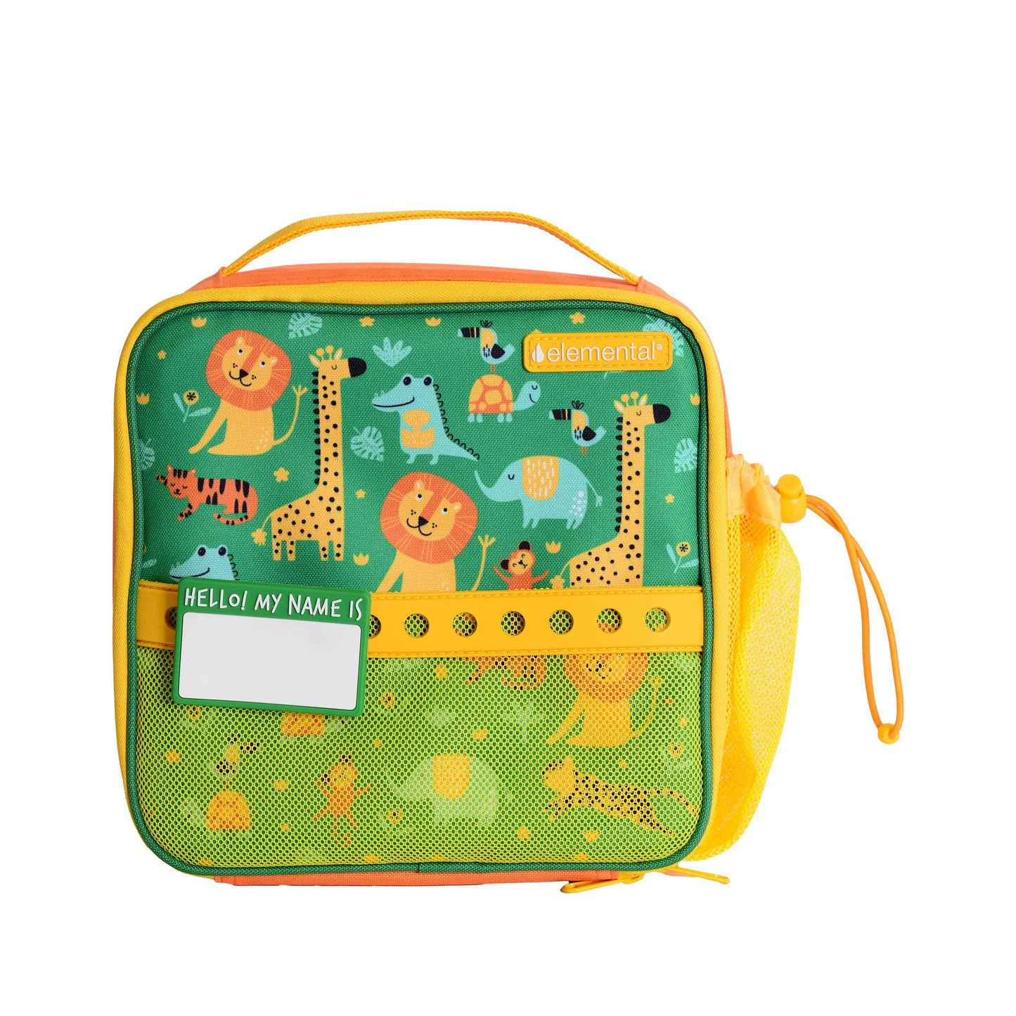Kids Insulated Lunch Bag and Bottle with Charms Jungle