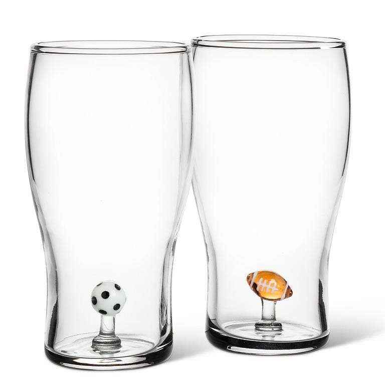 Football Icon Beer Glass-6"H(20oz)