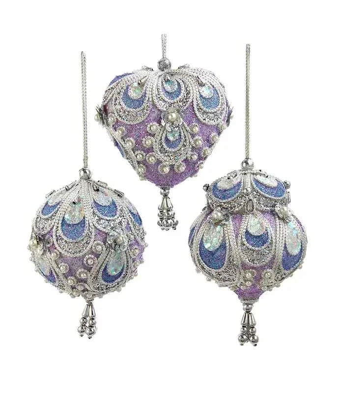 3-5.5"LAV/BLUE/SILVER ORNAMENT 3/A