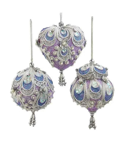 3-5.5"LAV/BLUE/SILVER ORNAMENT 3/A