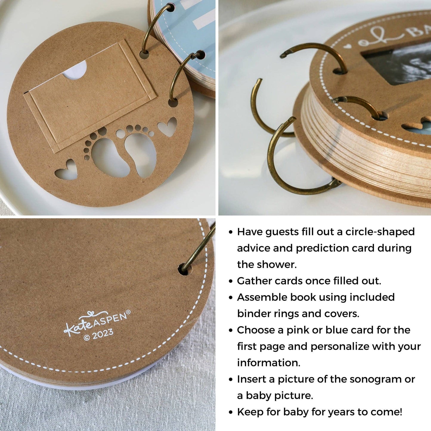 Baby Shower Prediction Advice Card Keepsake Book