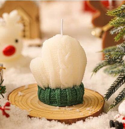 Velas Meta - Decoración navideña Guantes navideños Vela de soja hecha a mano con aroma a