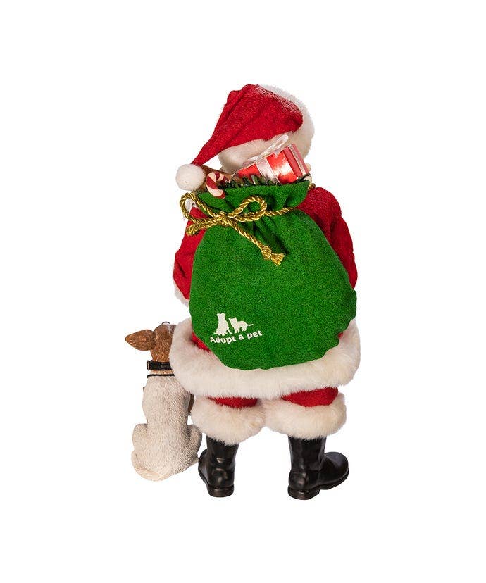 Kurt S. Adler, Inc. - 10.5"ADOPT A PET SANTA+DOG 2PC