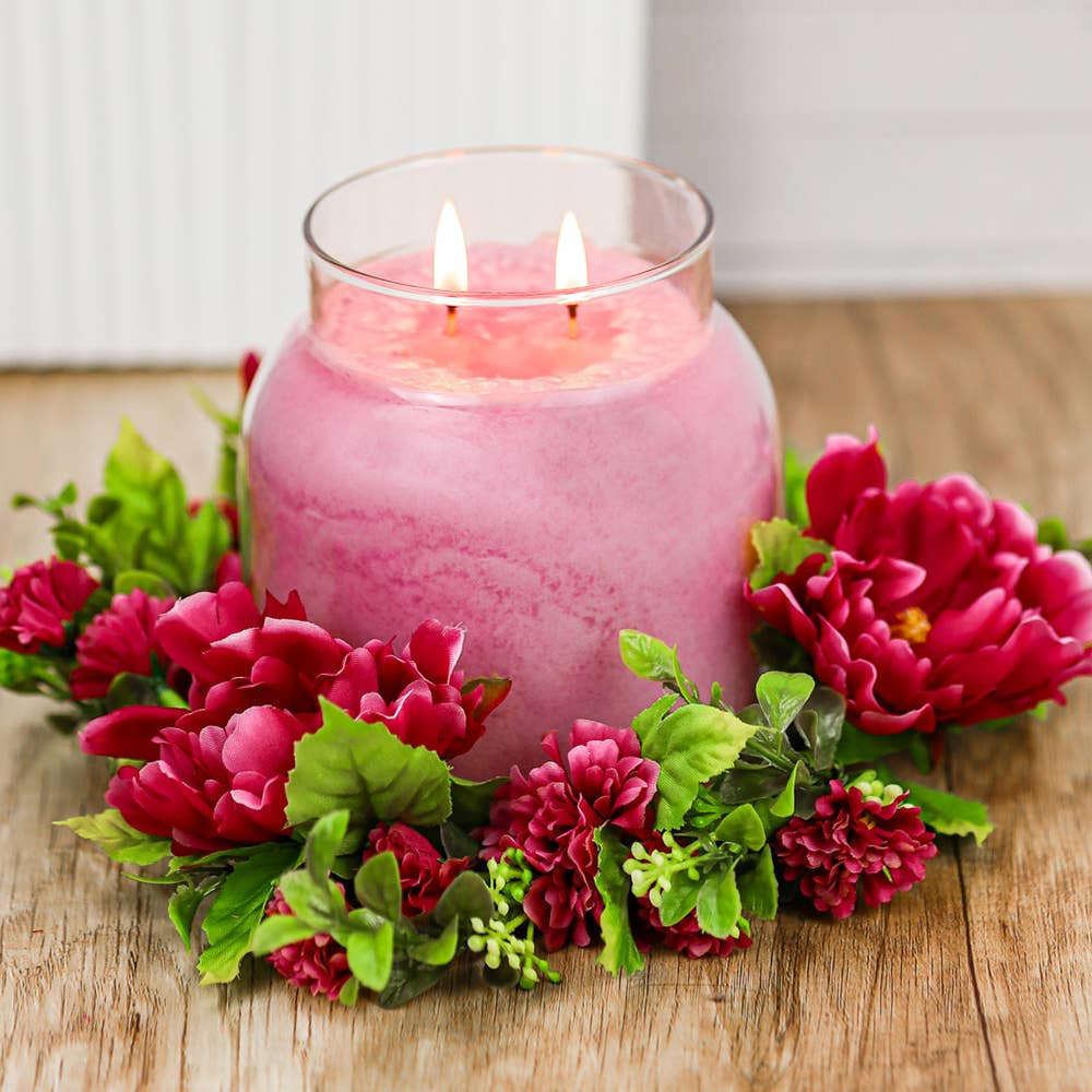 A Cheerful Giver - Pink Peony Bloom Candle Ring