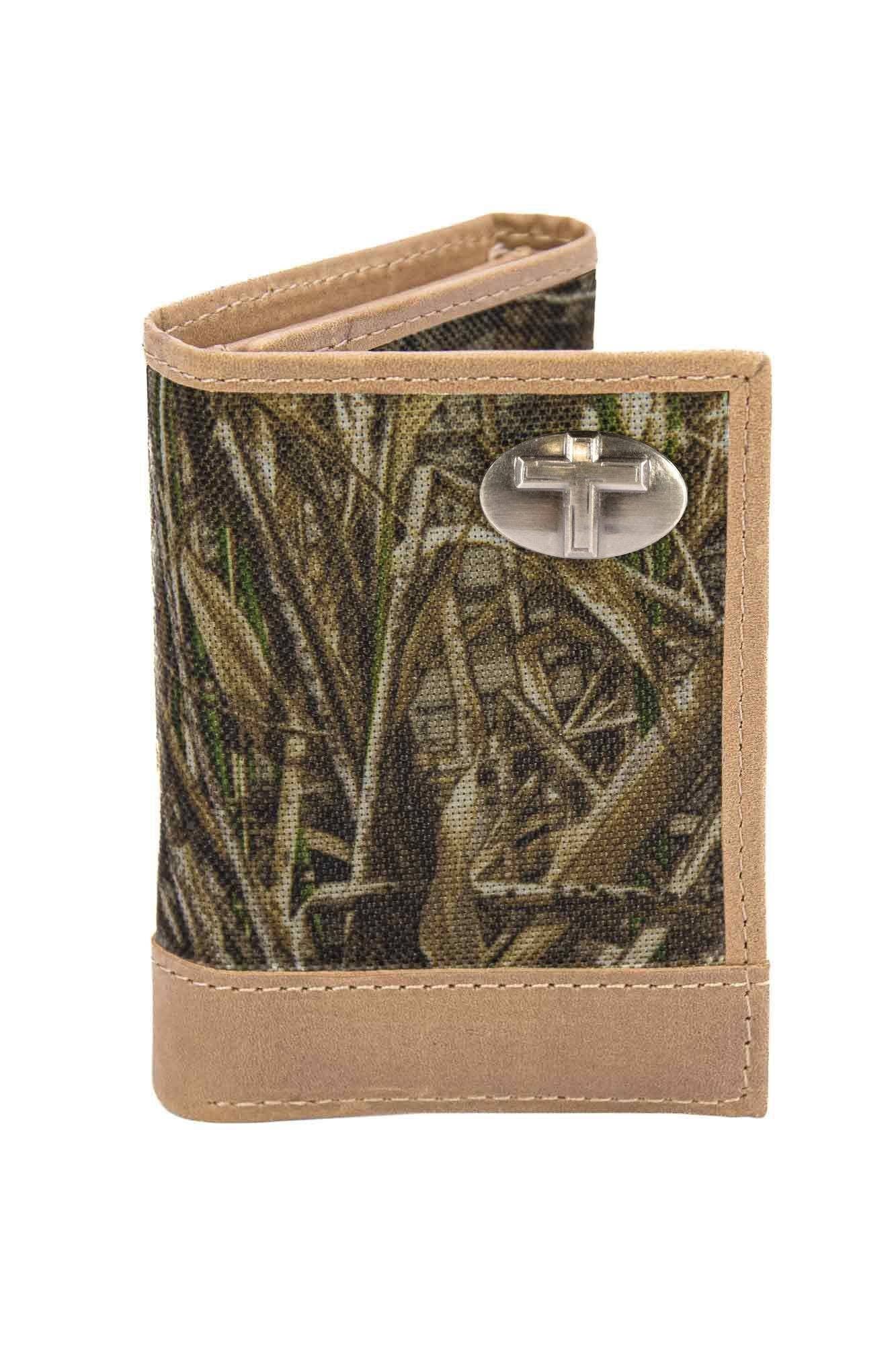 Christian Cross Leather Trifold Wallet: Crazyhorse Brown