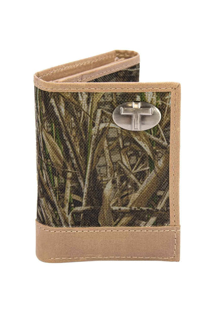 Christian Cross Leather Trifold Wallet: Crazyhorse Brown