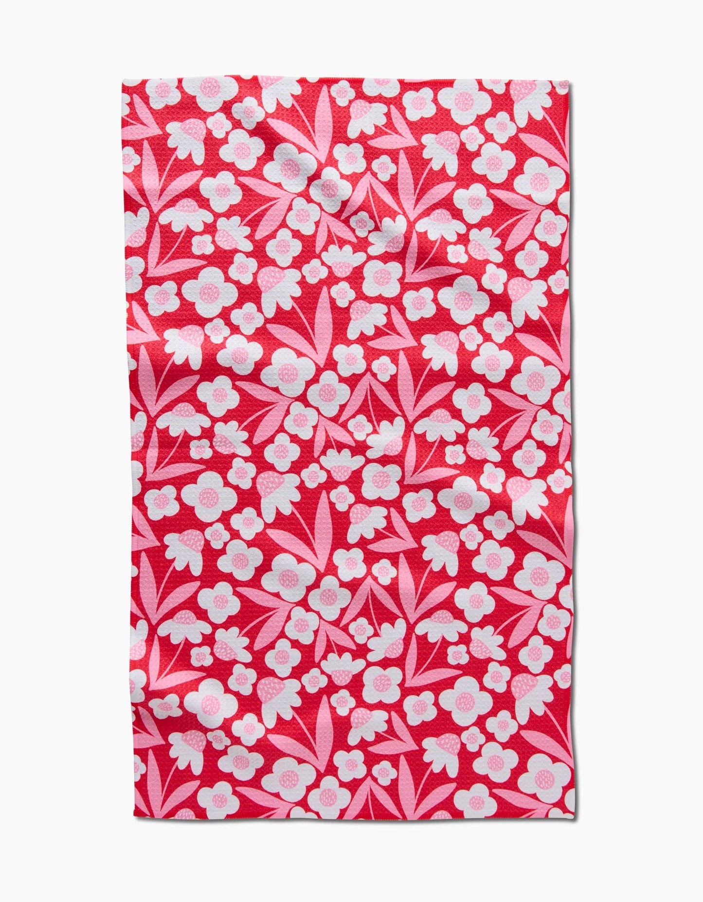 Geometry - Pink Blooms Tea Towel