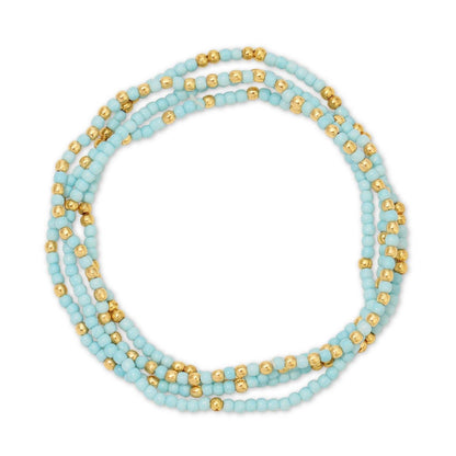 Iris espléndido - Juego de 24 pulseras de cuentas de semillas de 2 mm de color liso