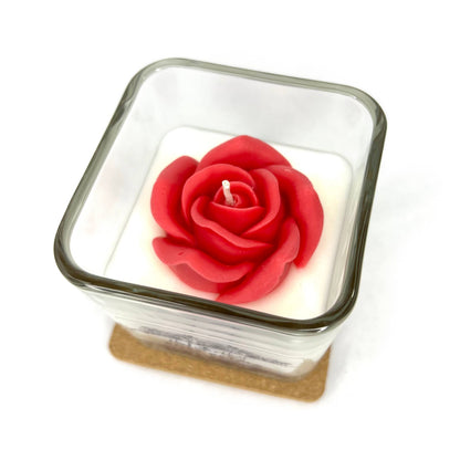 Vela de cera de soja con pétalos de rosa
