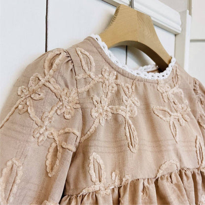 Baby Girl Jacquard Embroidered Romper