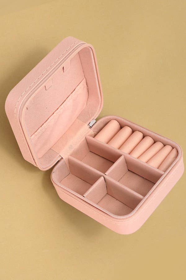 JEWELRY ORGANIZER TRAVEL BOX CASE | Fuchsia