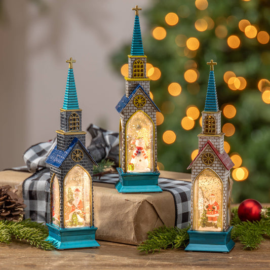 Lighted holiday globes-mini-set of three