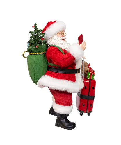 Kurt S. Adler, Inc. - 10.5" F/Mache Santa W/Red Luggage 2P