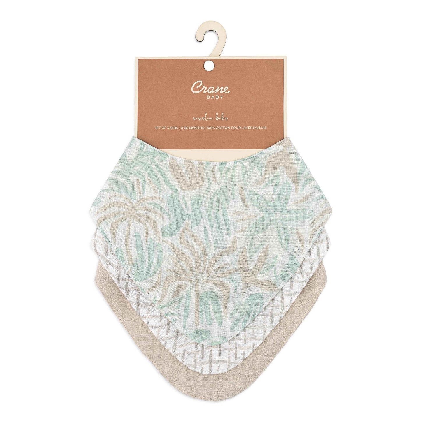 Crane Baby - Cove 3-pc. Muslin Bib Set (Beach Life)