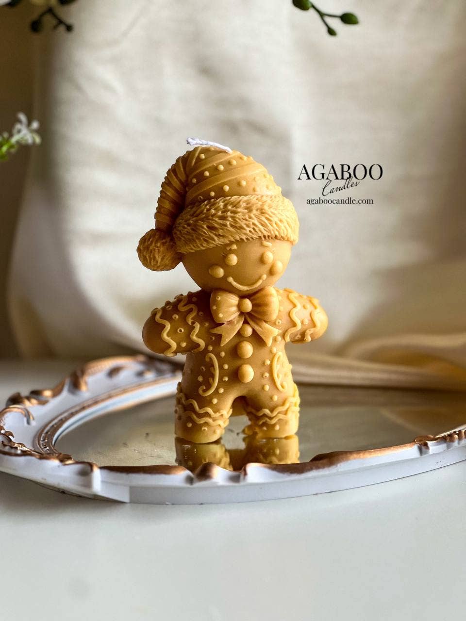 Festive Gingerbread Man Scented Candle 6x3.5in - Christmas