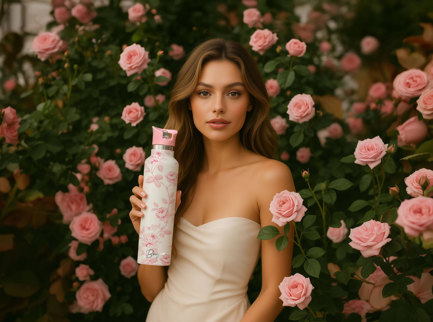 Blush – Floral Insulated Water Bottle | 25oz