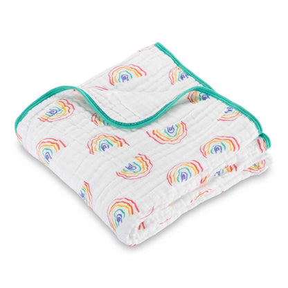 LollyBanks - Somewhere Over The Rainbow Baby Toddler Muslin Quilt