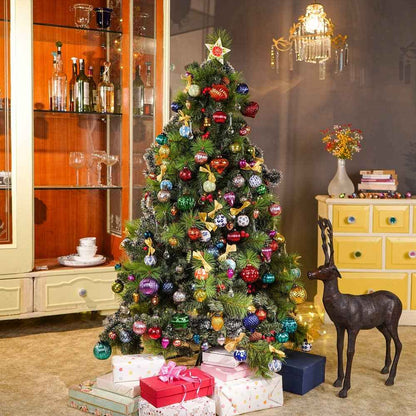 12 Pieces Multicolor Glass Christmas Ornament