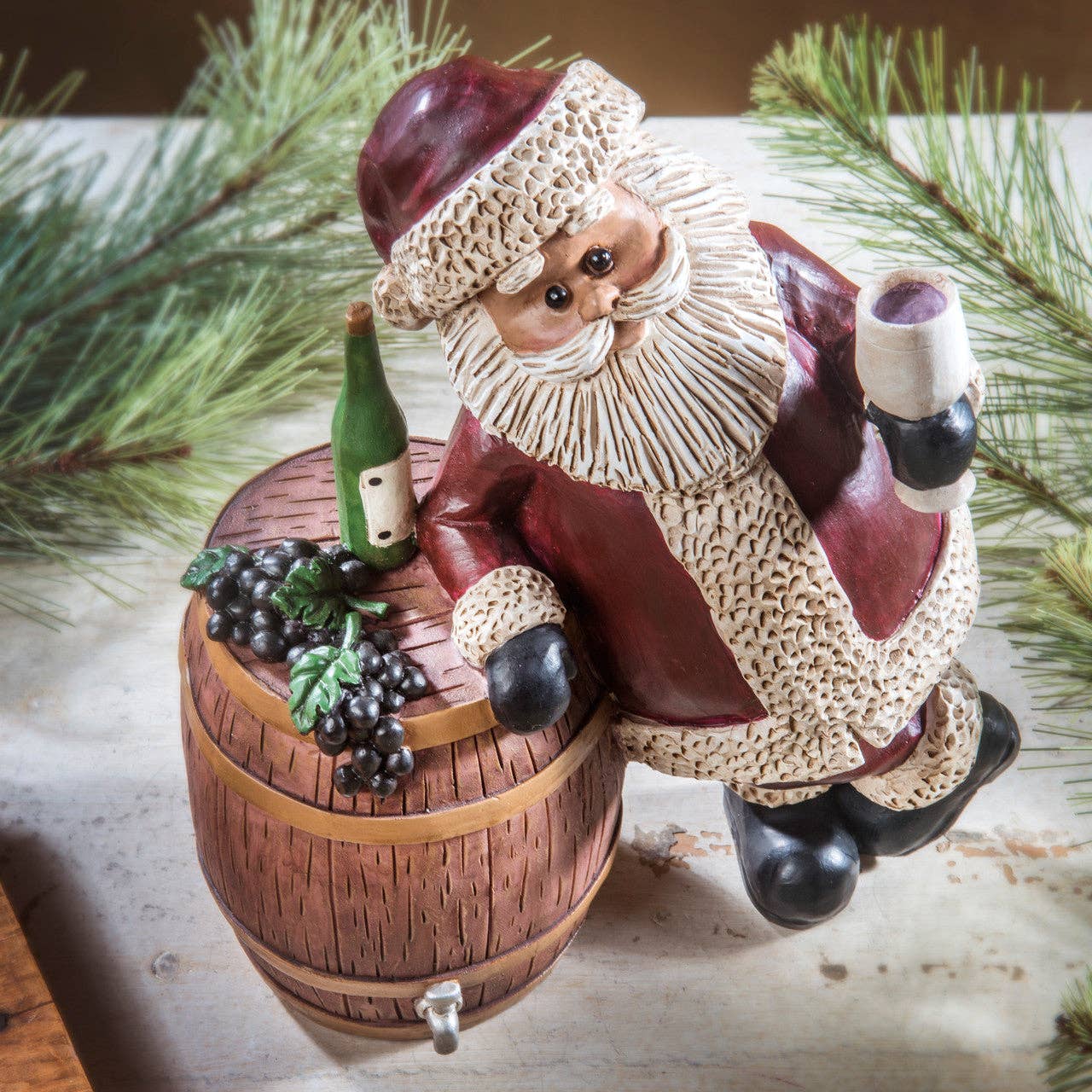 Wine Santa Figurine