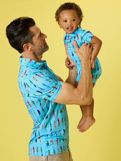 Baby Boys Gone Fishin Performance Polo Romper