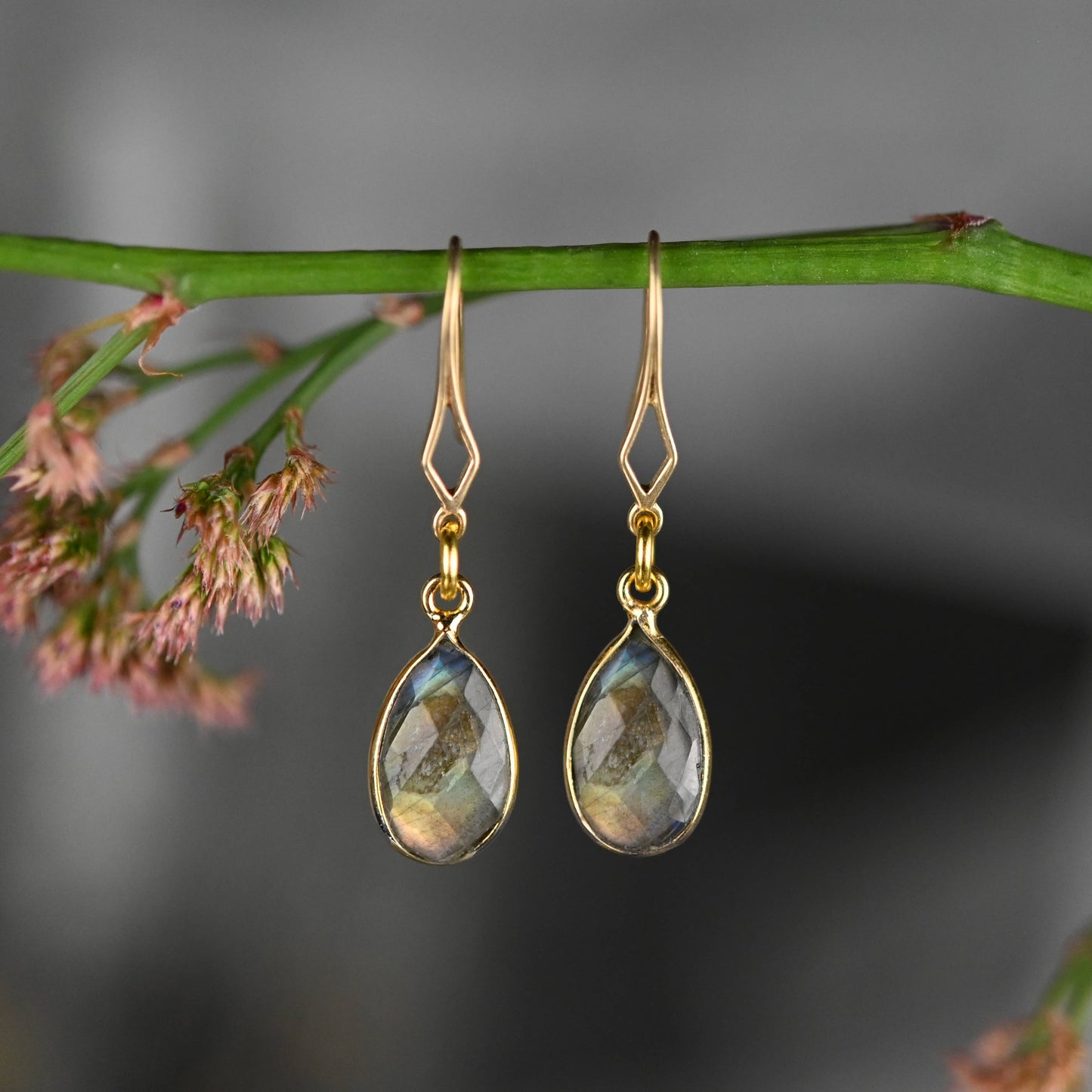 Diamond Hook w/ Semi Precious Tear Drop