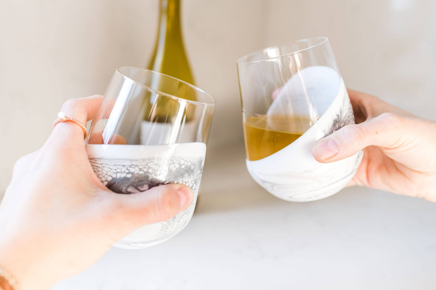 Resin Accented Wine and Entertaining Glasses Set - 2