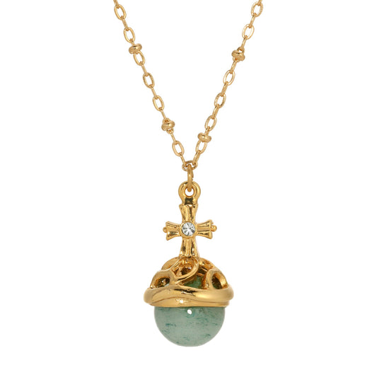 1928 Jewelry - Symbols Of Faith Globus Cruciger Inspired Pendant Necklace 16"