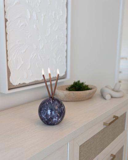Neva Charcoal Marble Vase for Everlasting Candles