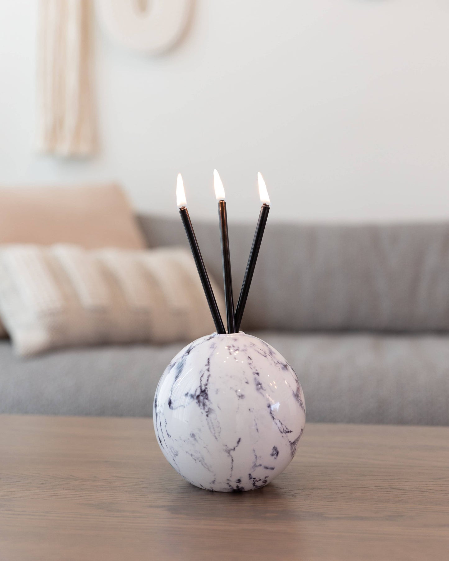 Neva White Marble Vase for Everlasting Candles