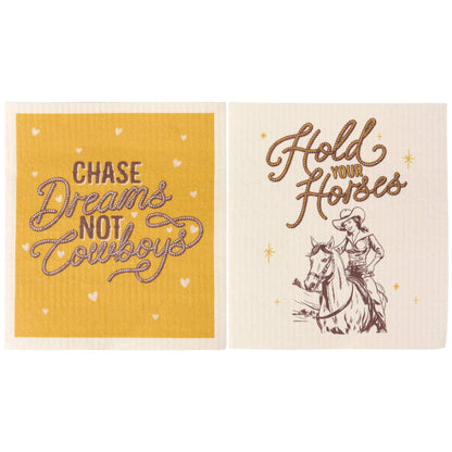 Dreams Not Cowboys Swedish Dishcloth Set