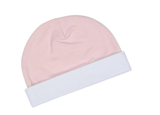Pink Wonderfully Made Bamboo Sack Gown & Cap: Newborn