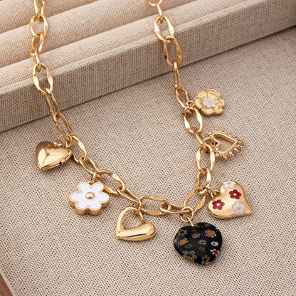 JOSSLYN de wall to wall - COLLAR CON DIJE DE CORAZONES, FLOR Y PIEDRA DE DIAMANTES | 80N92650