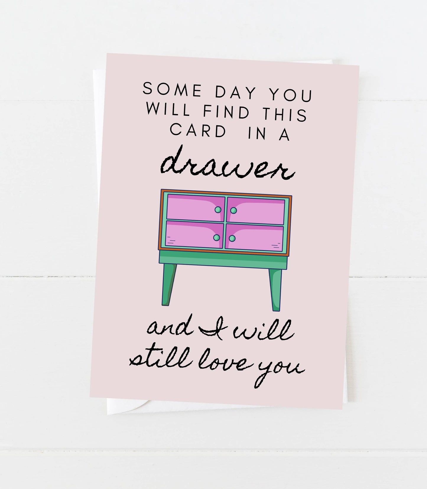 Aspen Lane - Valentines Day Love Card in Drawer | Greeting Card (Blush)