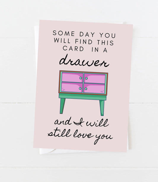 Aspen Lane - Valentines Day Love Card in Drawer | Greeting Card (Blush)